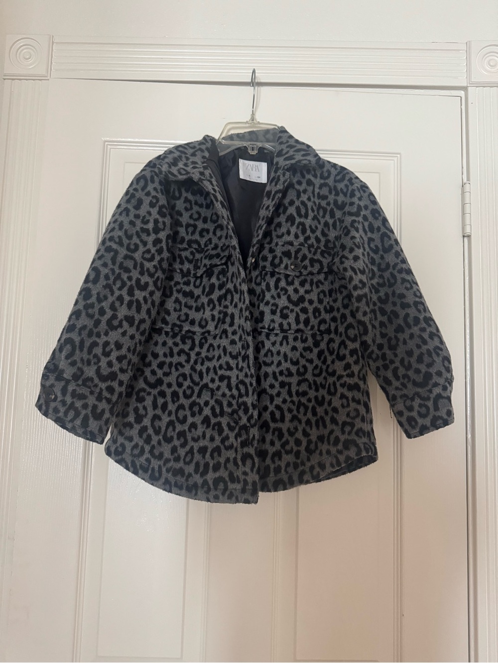 Zara 9y girls cheetah print coat